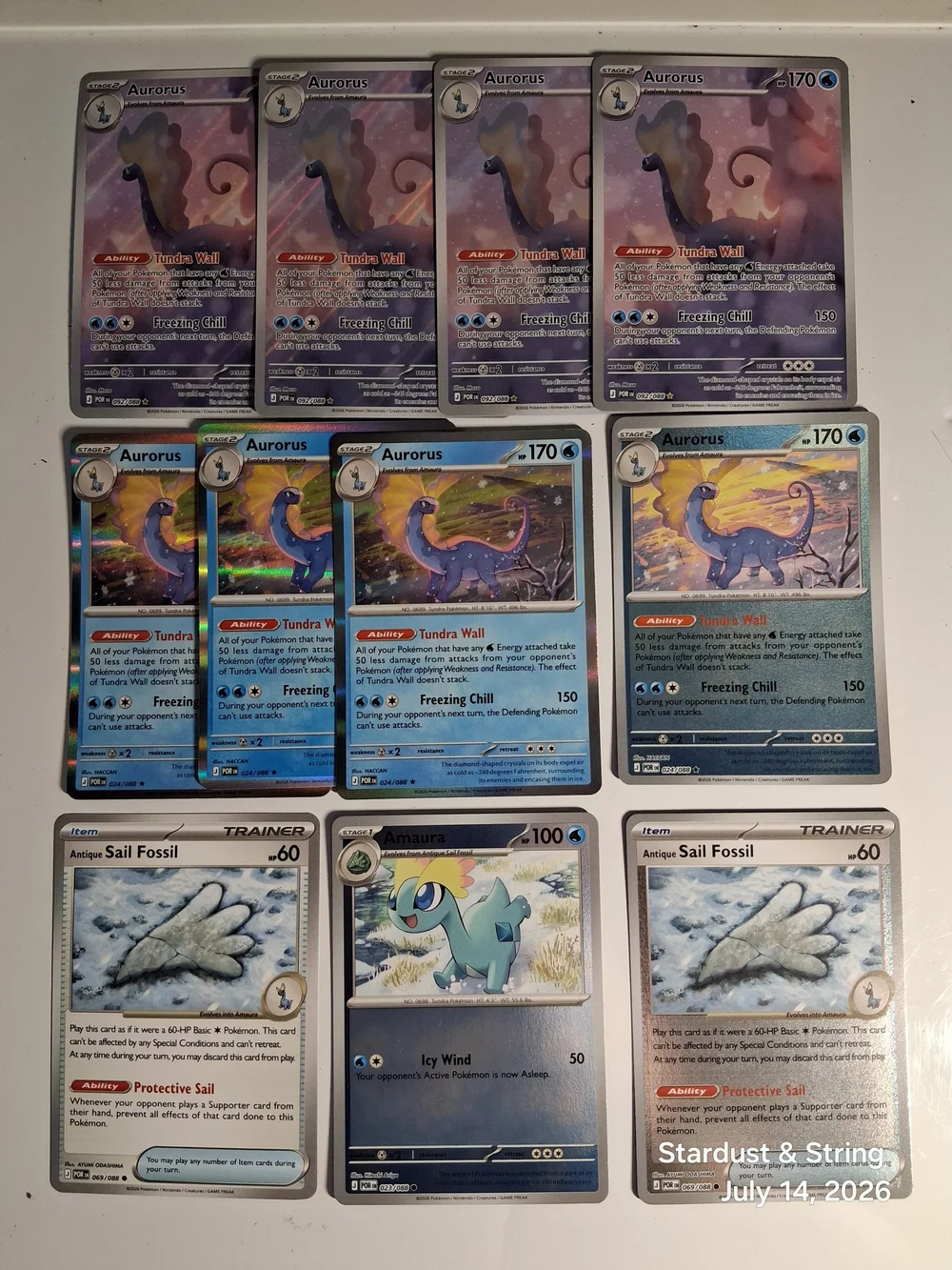 Pokemon Water Deck Core Max Rarity Aurorus Playset Lapras Suicune ex Lot